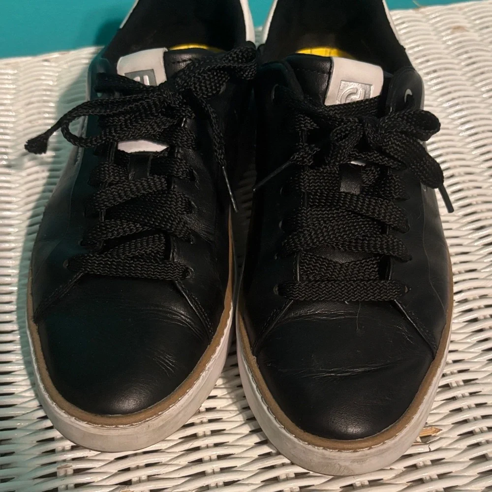 Cole Haan Women's Black and White Leather Grandpro Topspin Sneakers